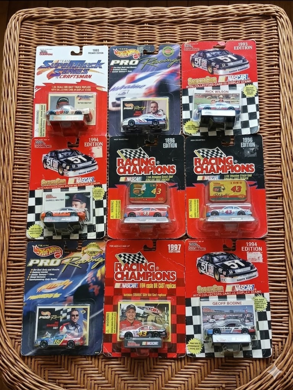 Racing Champions & Hot Wheels Pro Racing Diecast Car Lot - Red, Black, White
